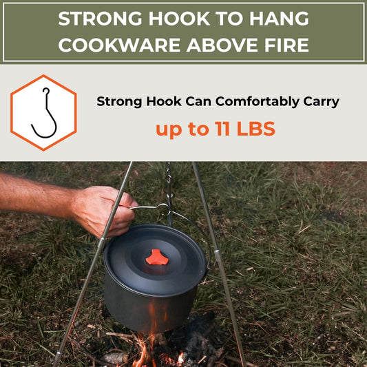 tripod hook holding pot
