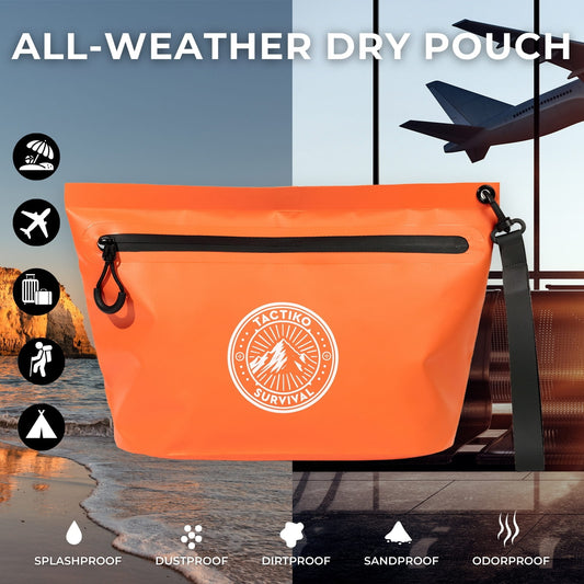 Orange all weather waterproof pouch