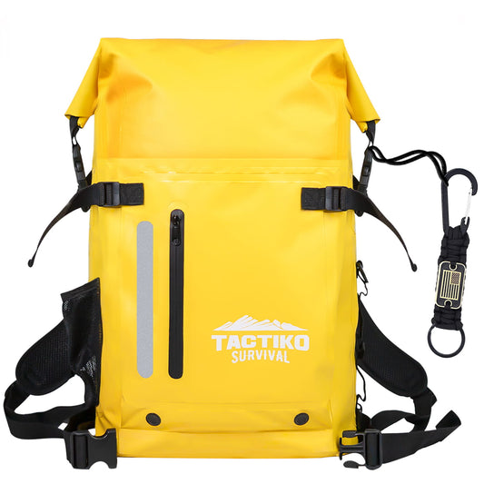 35L Waterproof Tactical Backpack with Cargo Pocket (Signal Yellow)
