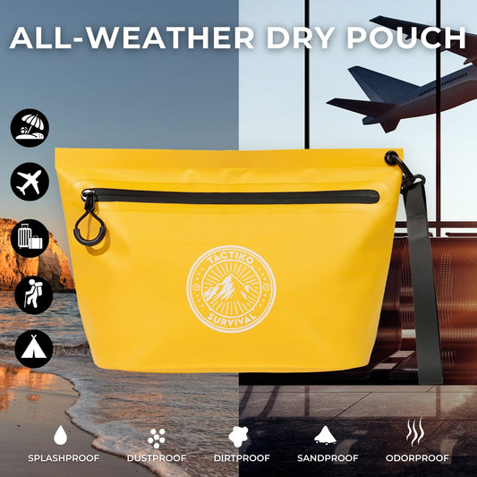 Yellow all weather waterproof pouch