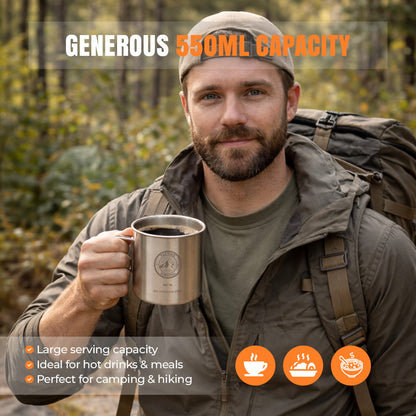 Stainless Steel Camping Mug (550ml)