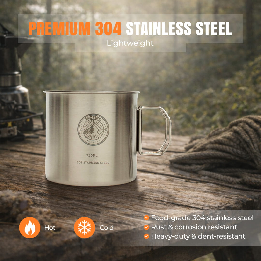 Stainless Steel Camping Mug/Cook Pot (750ml)