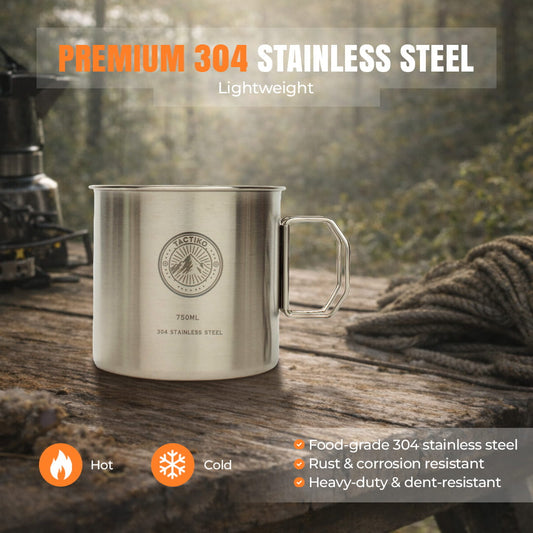 Stainless Steel Camping Mug/Cook Pot (750ml)