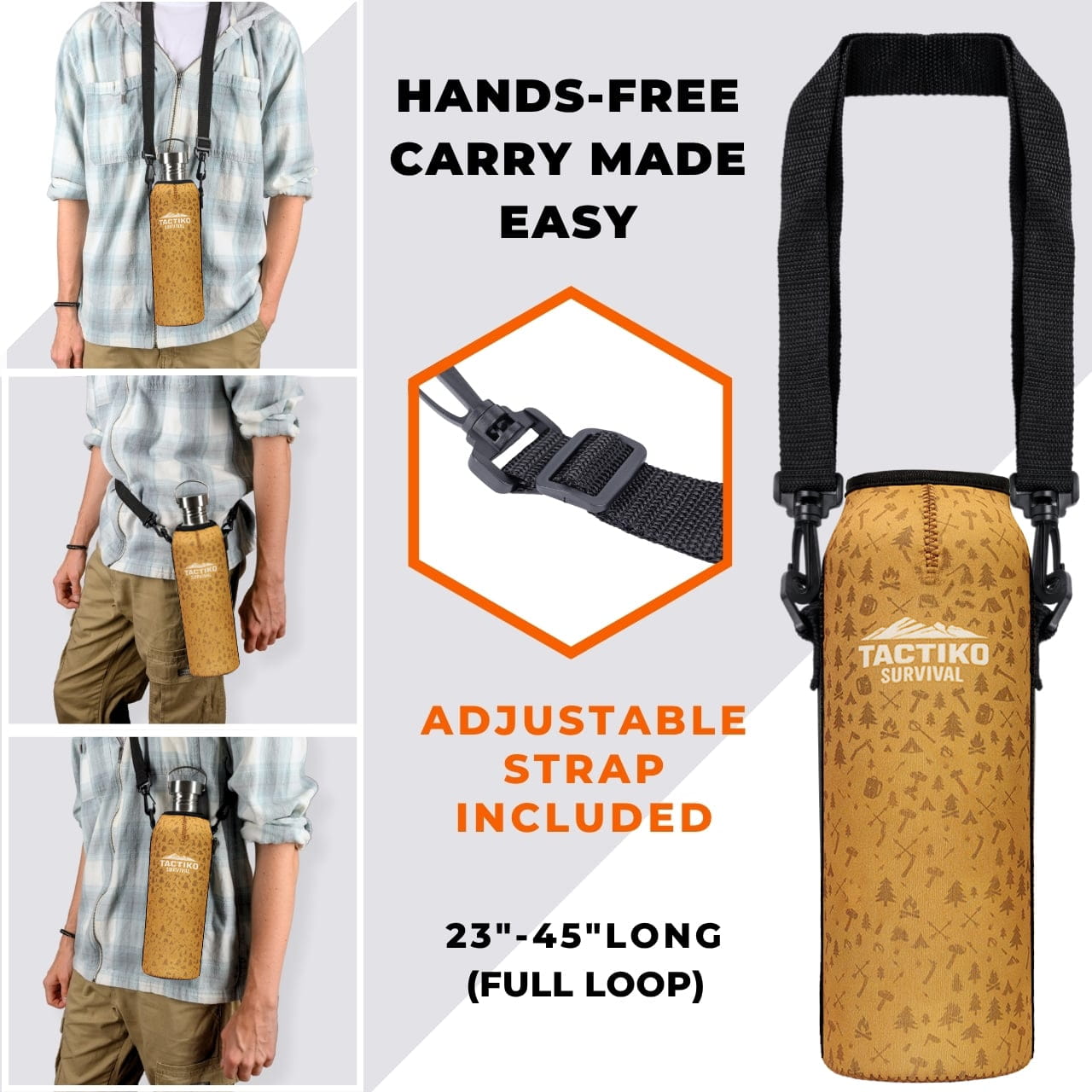 bottle carrier with strap and sleeve