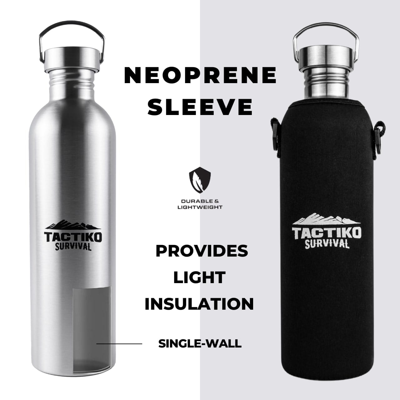 bottle with black sleeve insulation
