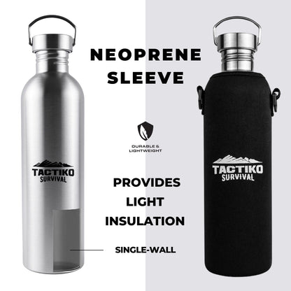 bottle with black sleeve insulation