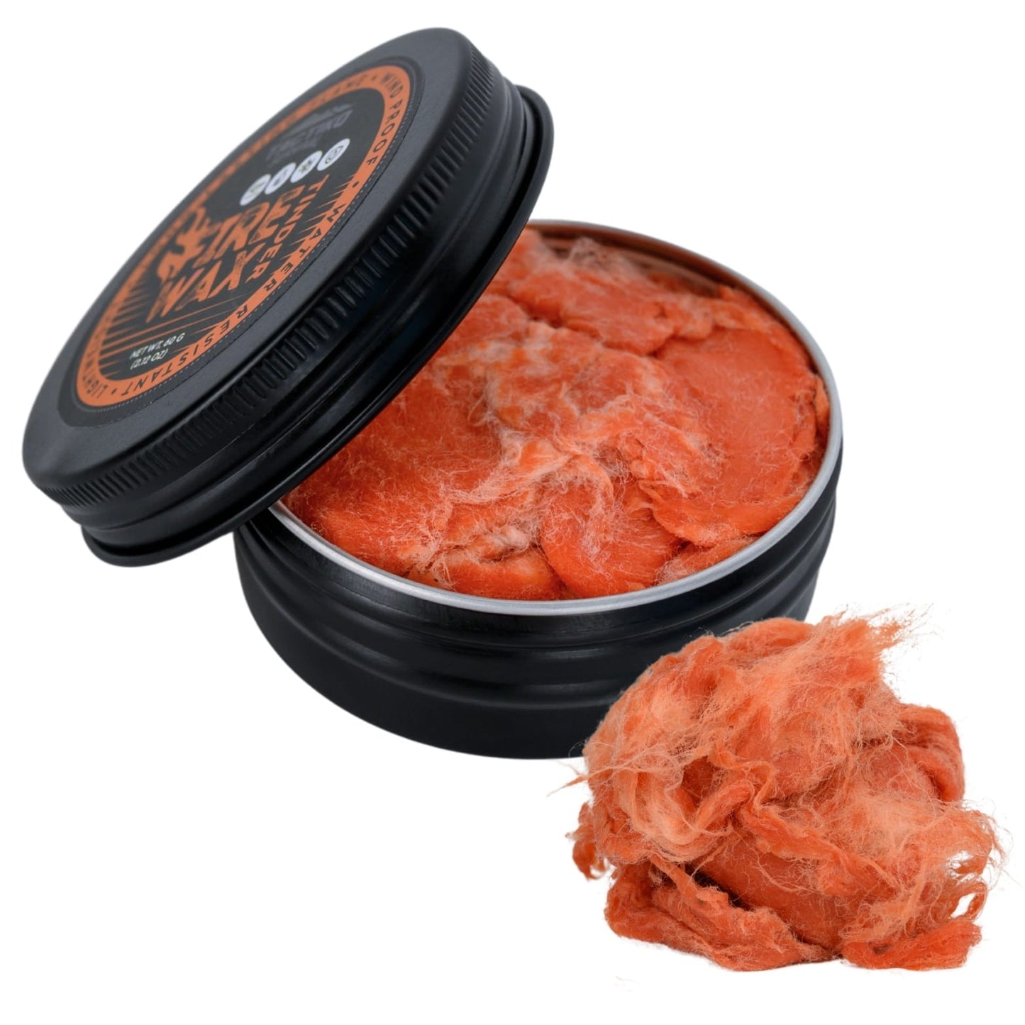 Fire wax tinder in tin with easy to use fire starter pieces