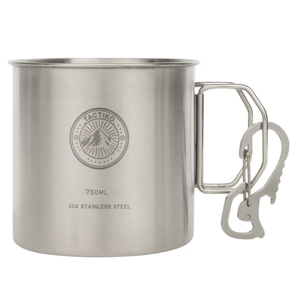 Stainless Steel Camping Mug/Cook Pot (750ml)