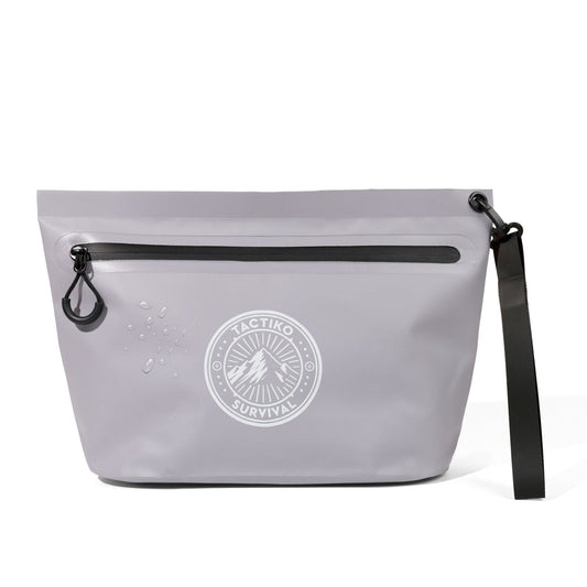 Gray waterproof dry pouch with strap