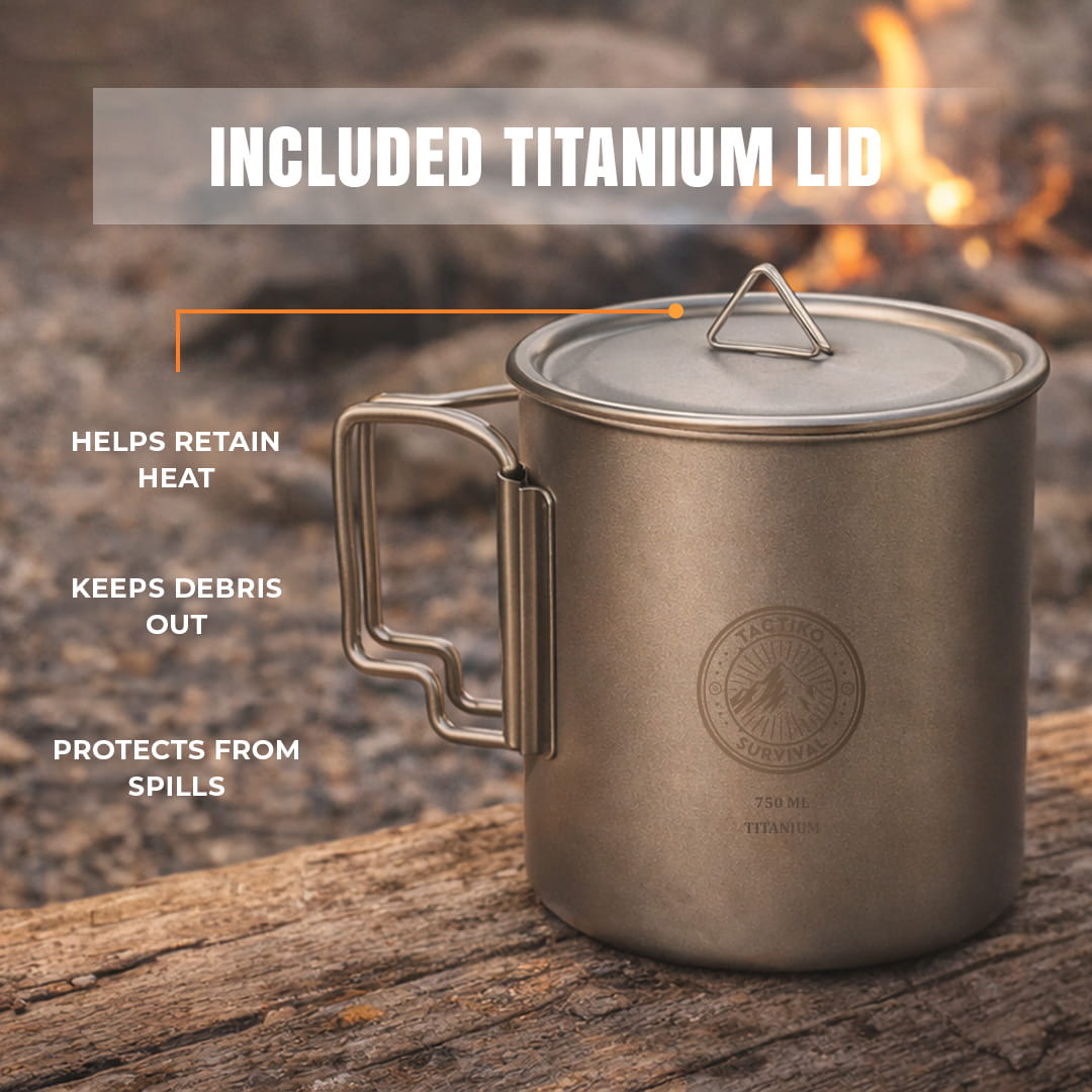 Titanium Camping Mug/Cook Pot (750ml)