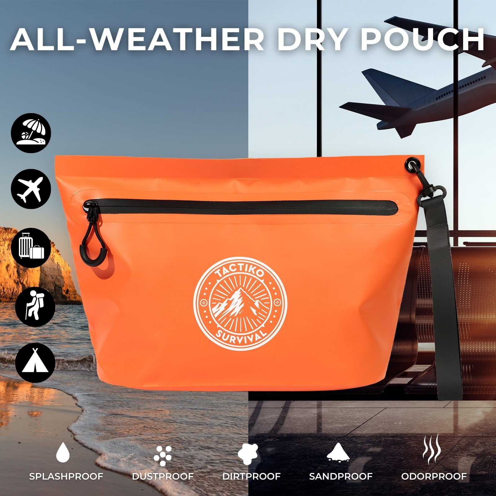 Orange all weather waterproof pouch