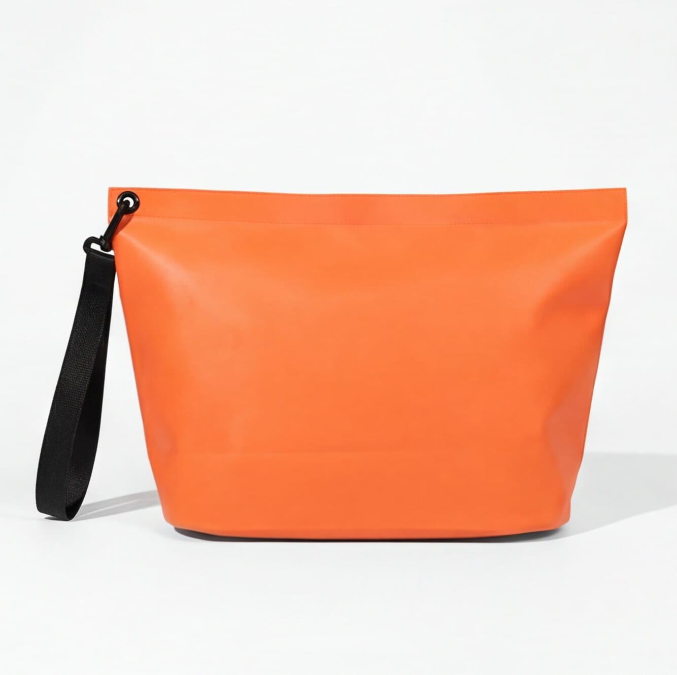 Back view of orange waterproof pouch