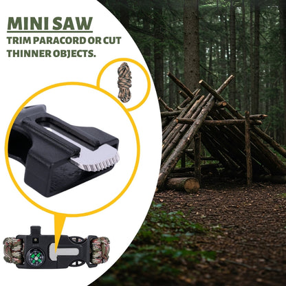 Paracord bracelet with mini saw cutter