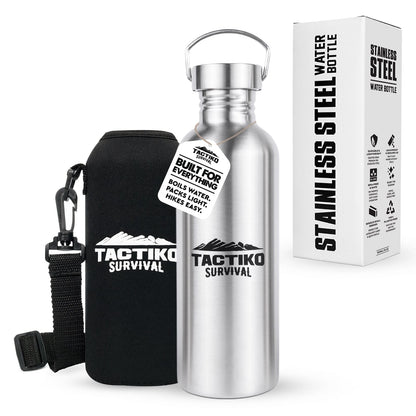 1000ml stainless steel bottle with black sleeve set