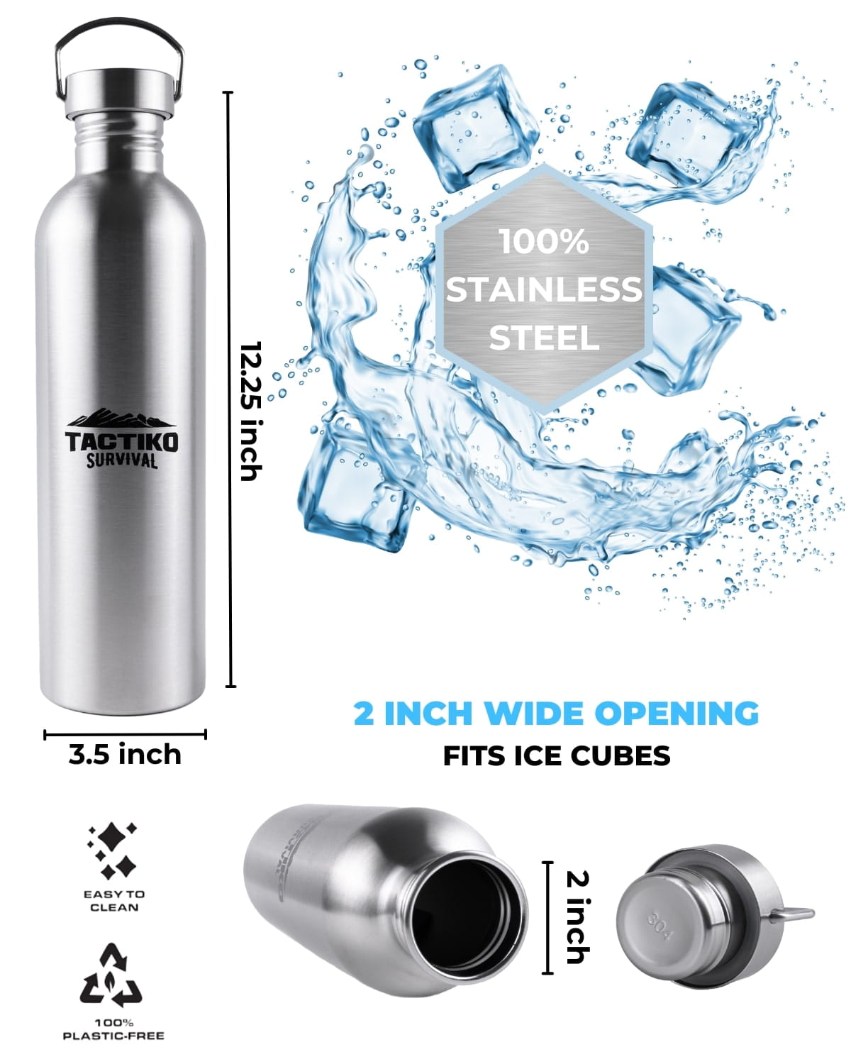 stainless steel bottle wide opening
