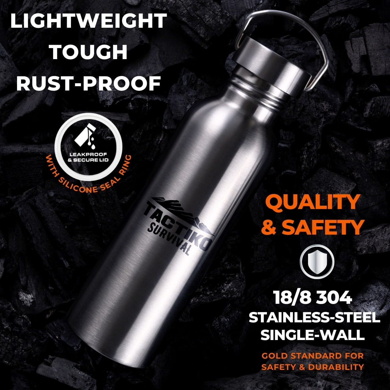 rust proof stainless steel water bottle durable