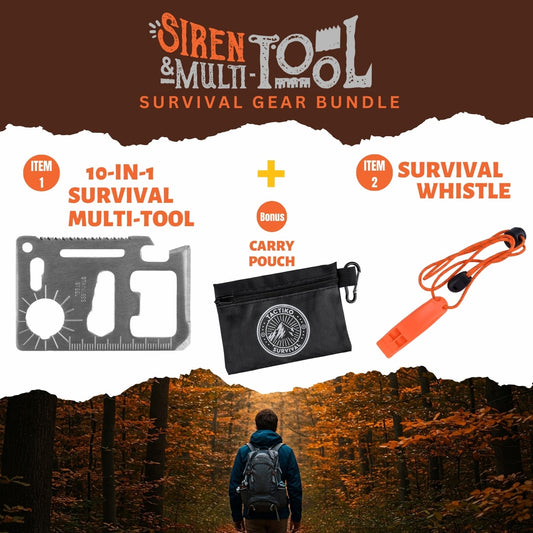 Survival multitool and whistle bundle