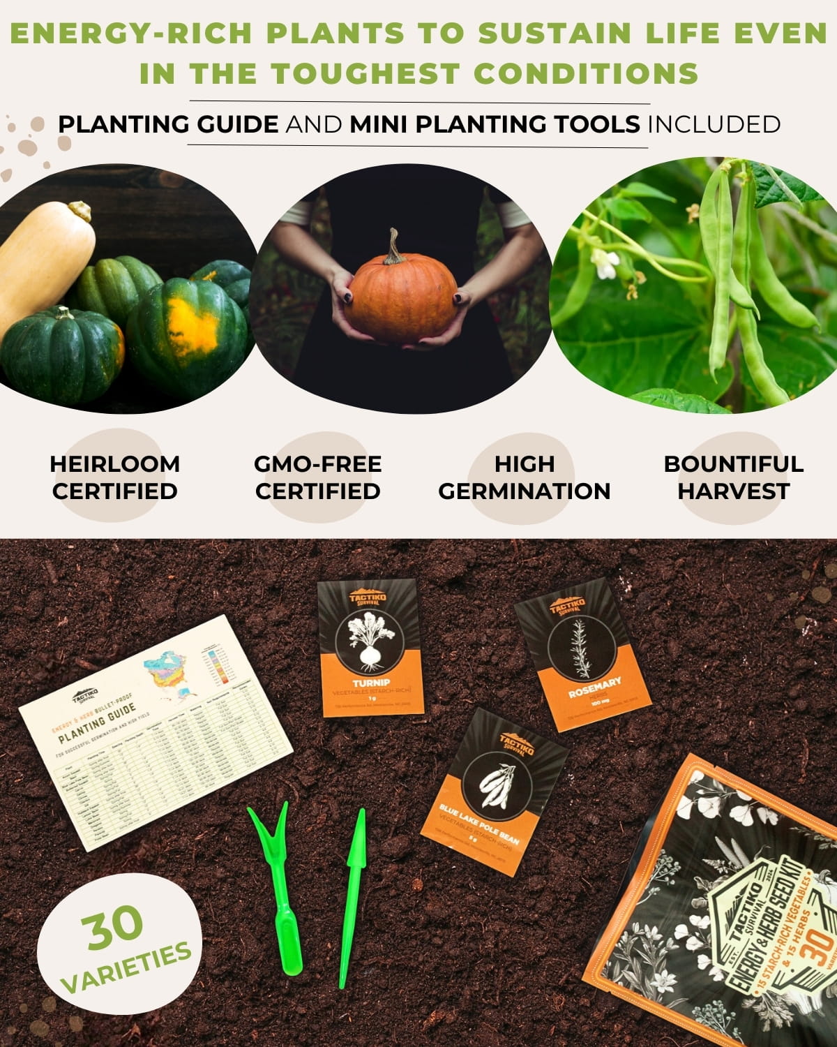 seed kit planting guide and tools