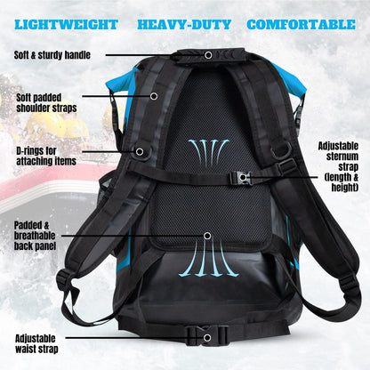 Blue Tactiko dry backpack padded back and straps