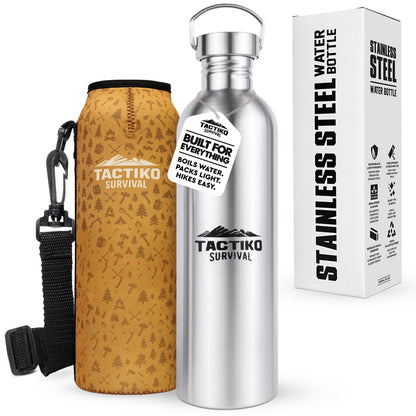 steel bottle with sleeve and box