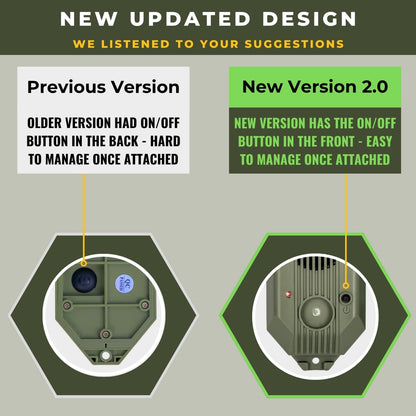 Trip wire alarm upgraded design with front power button