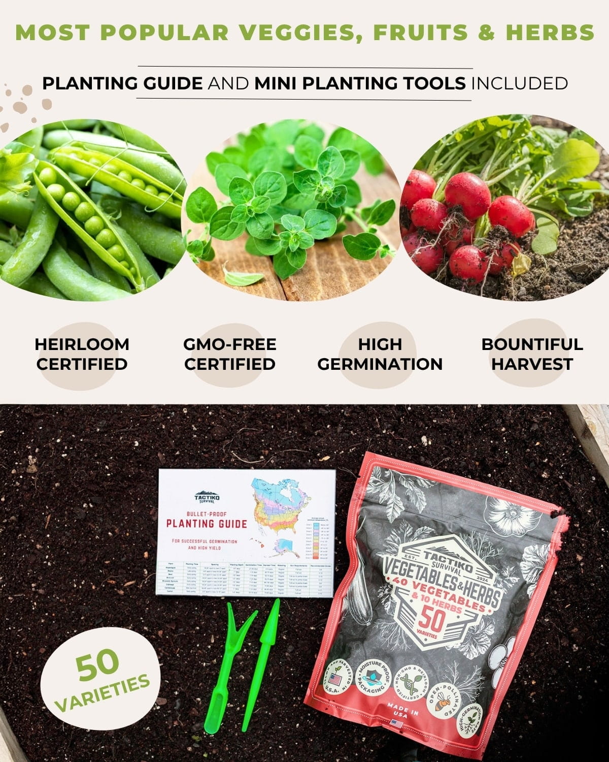 seed kit with planting tools