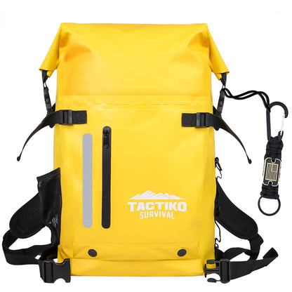 35L Waterproof Tactical Backpack with Cargo Pocket (Signal Yellow)