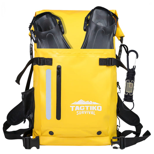 35L Waterproof Tactical Backpack with Cargo Pocket (Signal Yellow)